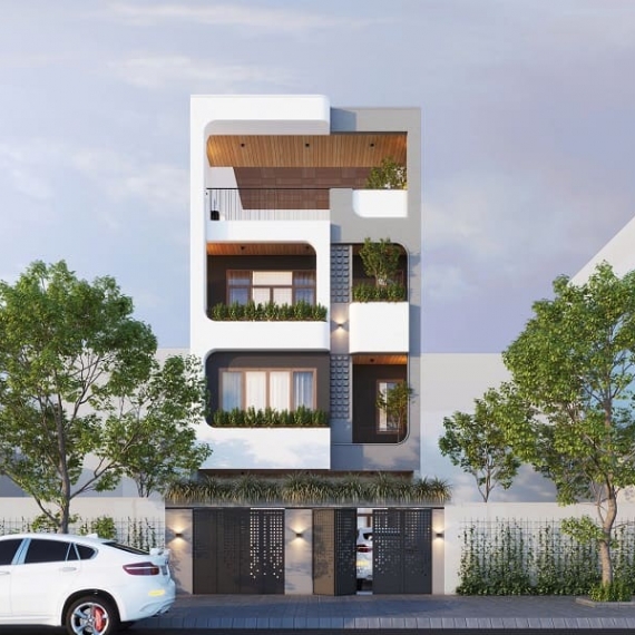 Nhà phố 4 tầng hiện đại